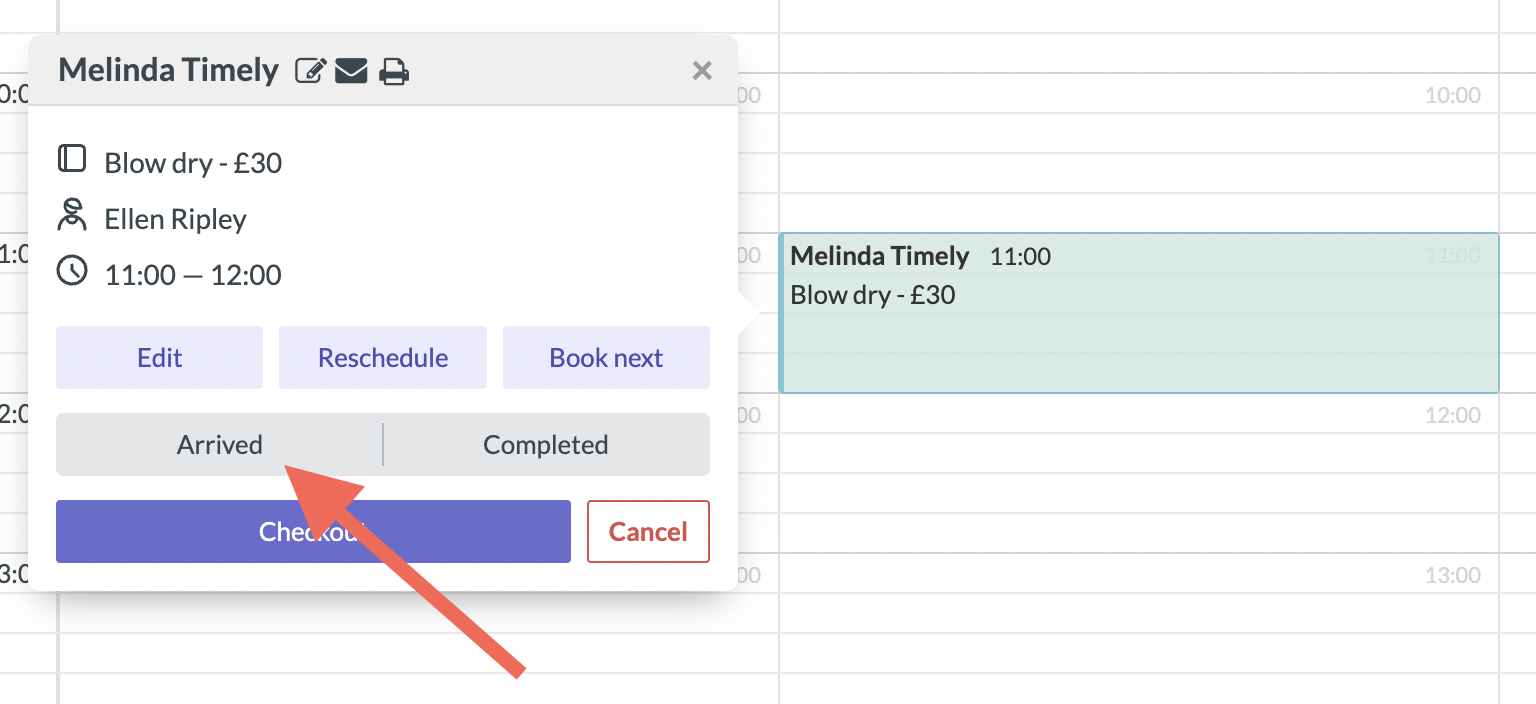 How to update the status of a booking Timely
