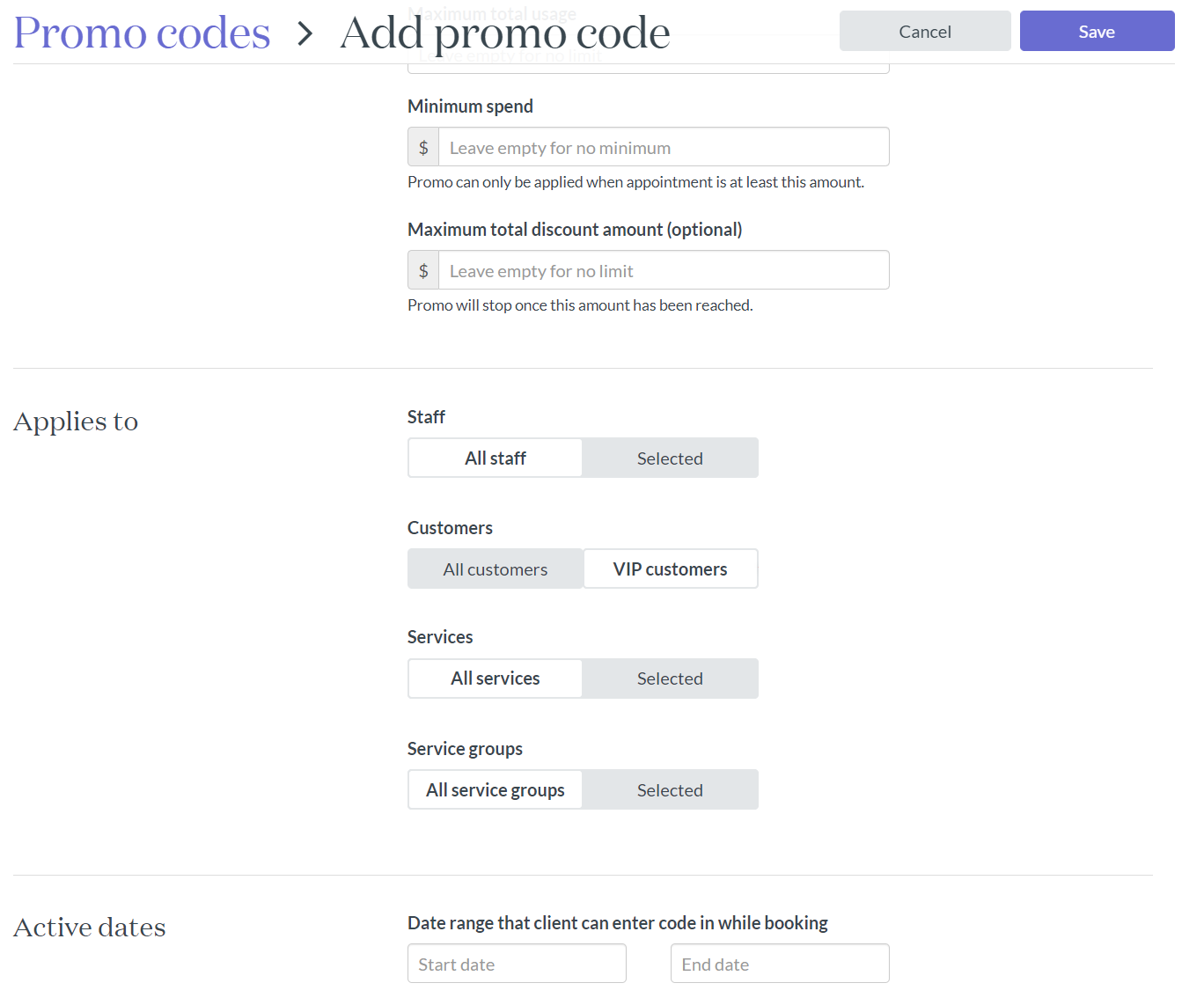How to create a promo code Timely